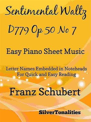cover image of Sentimental Waltz Opus 50 Number 7 Easy Piano Sheet Music